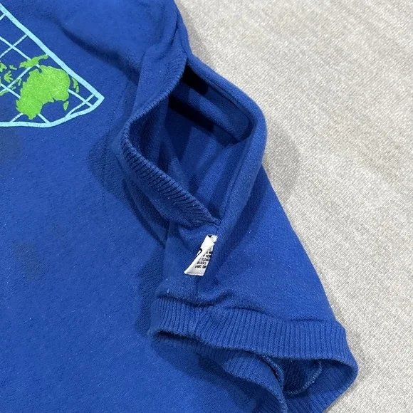 vintage 80's swatch watch sweatshirt blue pocket M (21" Pit To Pit) Graphic USA - Picture 10 of 14